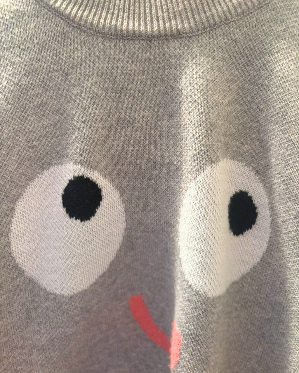 Smiley Face Jumper - Light Grey