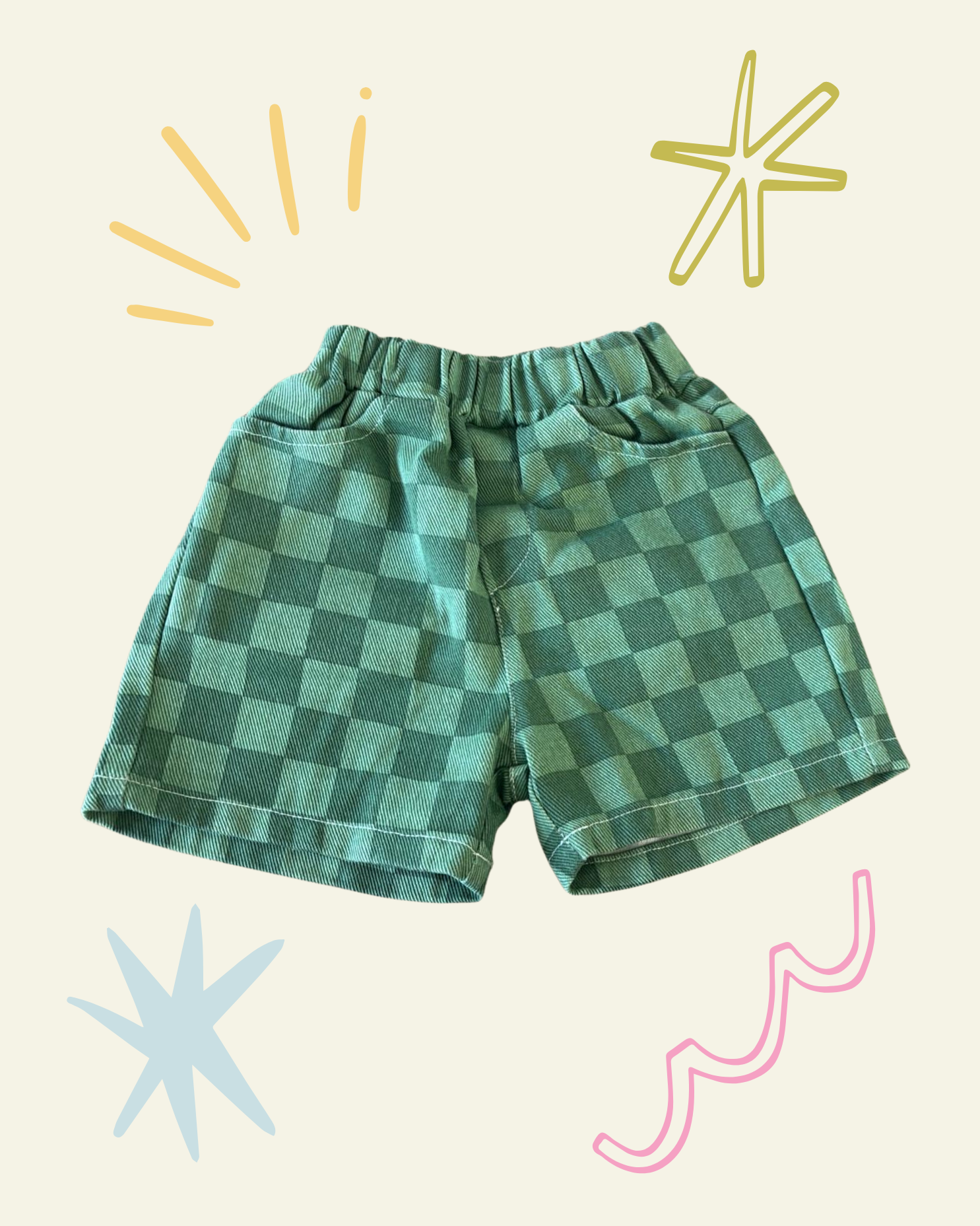 Green Checkered Shorts