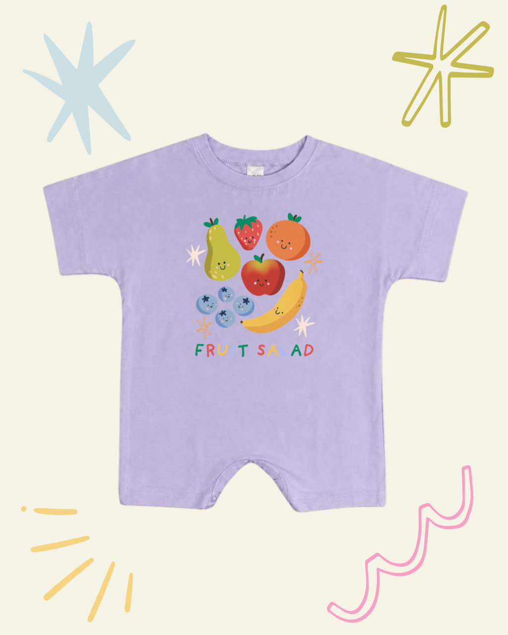 Fruit Salad Romper Lilac