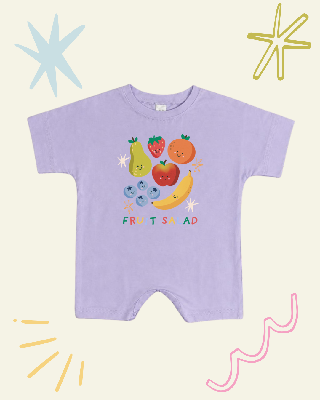 Fruit Salad Romper Lilac