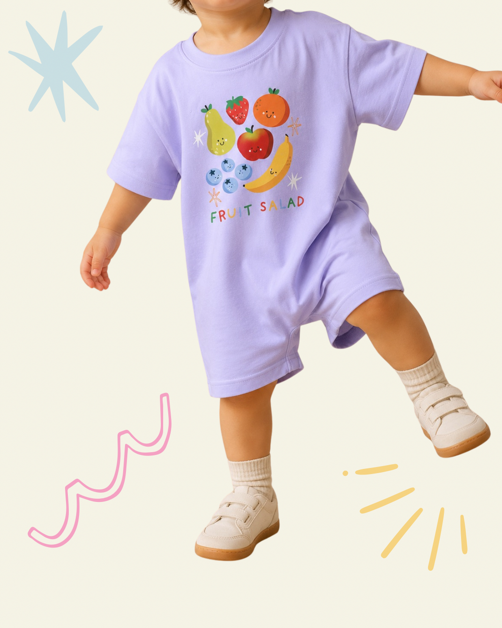 Fruit Salad Romper Lilac