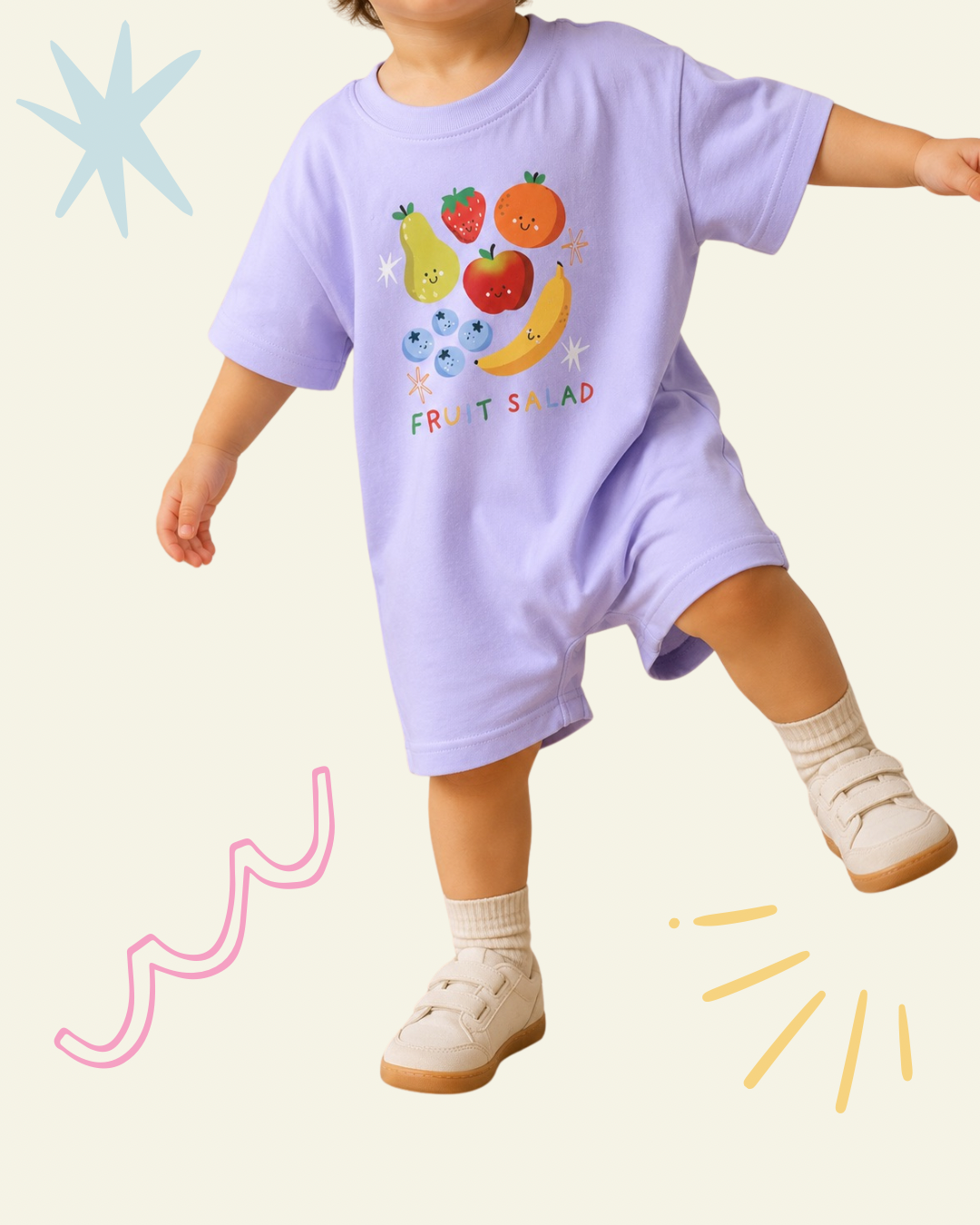 Fruit Salad Romper Lilac